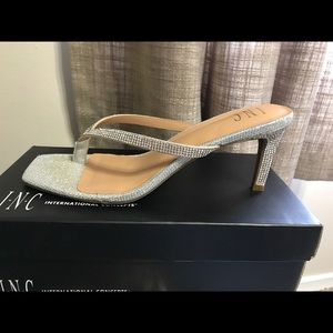 Macy’s INC Silver Dionne bling sandal/heel